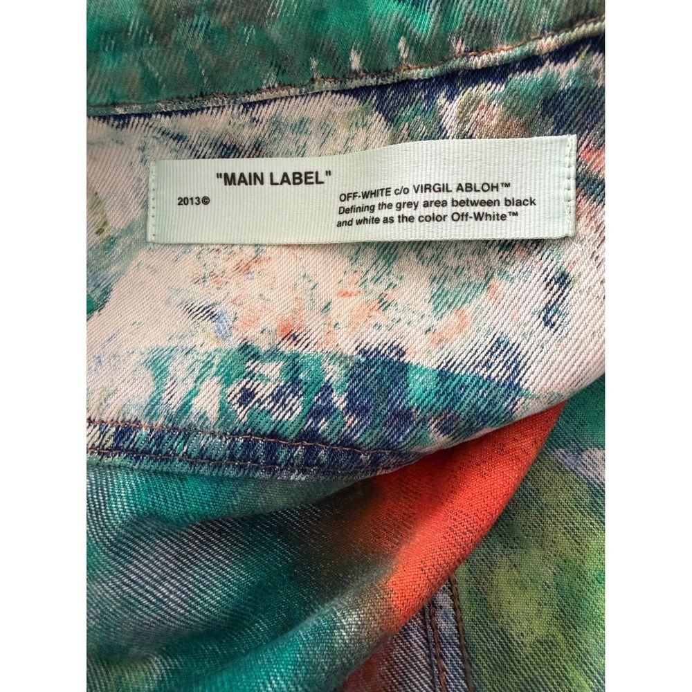 Off-White 2019 Multi-Color Tie-Dye Denim Jacket Virgil Abloh Mens XL - Picture 10 of 16